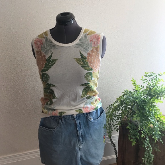 J. Crew Collection Mixed Fruit Tropical Tank XS - Picture 2 of 6